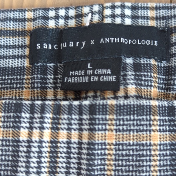 Sanctuary x Anthropologie Plaid Carnaby Kick Crop Pull on Pants - Picture 3 of 13